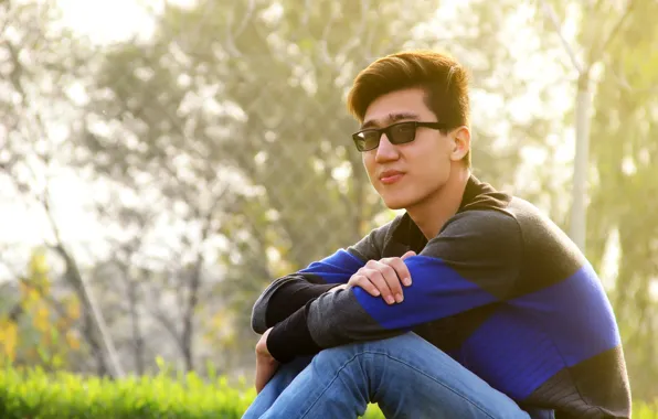 Green, black, nature, yellow, blue, smile, hair, holiday