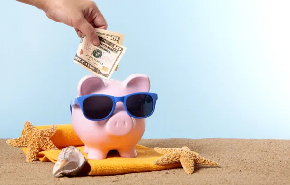 Vacation, piggy, saving