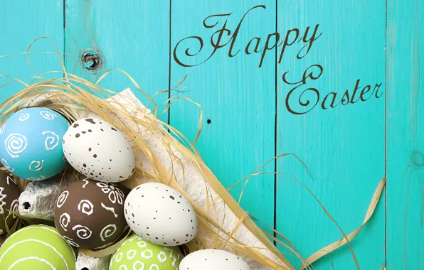 Картинка весна, colorful, Пасха, wood, spring, Easter, eggs, decoration