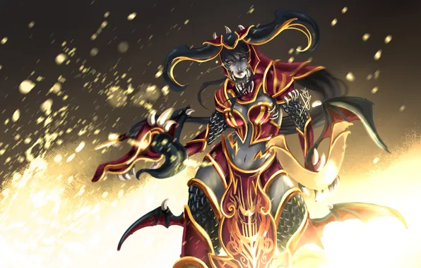 Fire, League of Legends, Shyvana, Armor