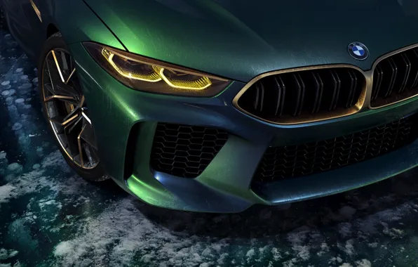 Купе, BMW, 2018, передняя часть, M8 Gran Coupe Concept