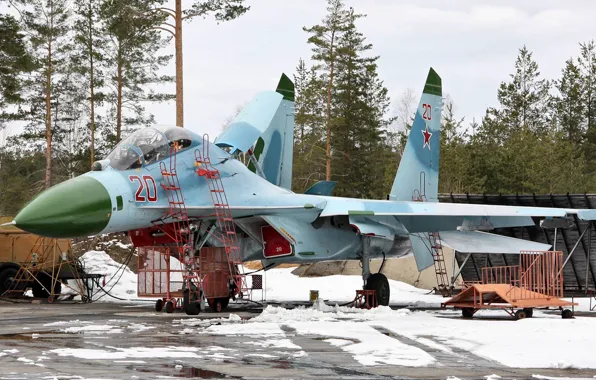 Авиабаза, ОКБ Сухого, Су-27УБ, Flanker-С, Газовка ТЭЧ, Бологое Тверская область, аэродром совместного базирования, двухместный учебно-боевой …
