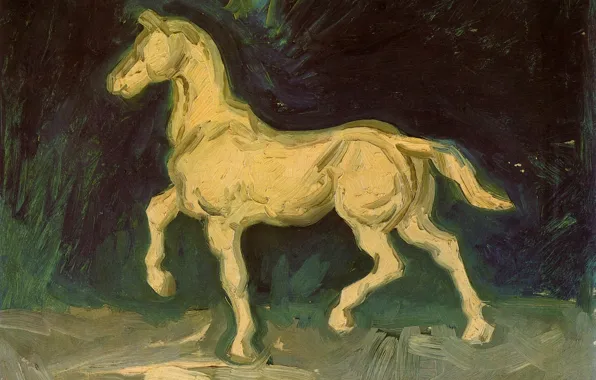 Картинка Vincent van Gogh, белая лошадка, Plaster Statuette of a Horse