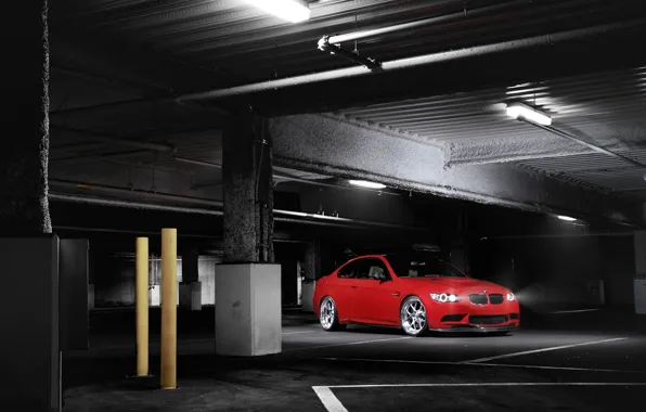 Parking, Red, E92, M3, Light