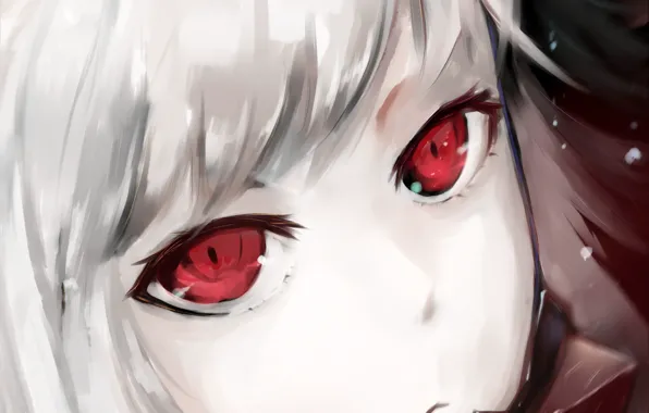Девушка, игра, арт, Аниме, красные глаза, Anime, няшка, Kantai Collection
