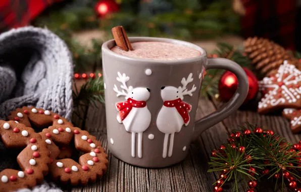 Картинка Новый Год, печенье, Рождество, Christmas, выпечка, Xmas, глазурь, какао