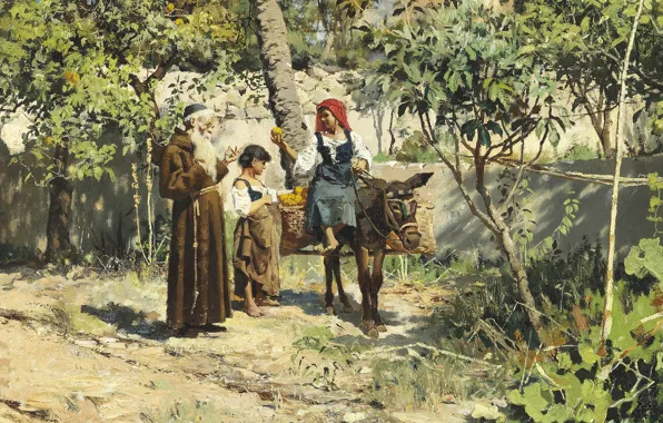 1886, датский живописец, Петер Мёрк Мёнстед, Peder Mørk Mønsted, Danish realist painter, oil on canvas, …