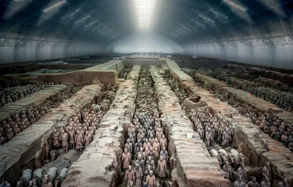 China, tunnel view, terracotta army