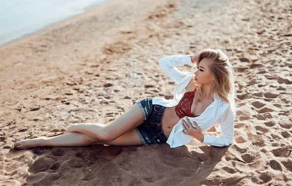 Вода, поза, жест, красивая девушка, water, beautiful girl, pose, cute blonde