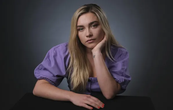 Взгляд, макияж, актриса, тату, hair, Florence Pugh, Флоренс Пью