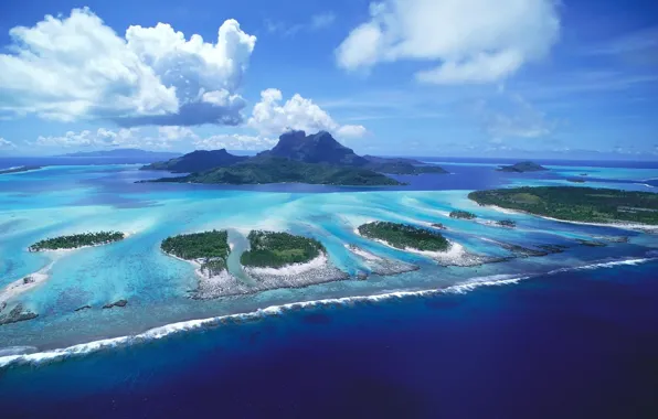 Картинка острова, пейзаж, голубая вода