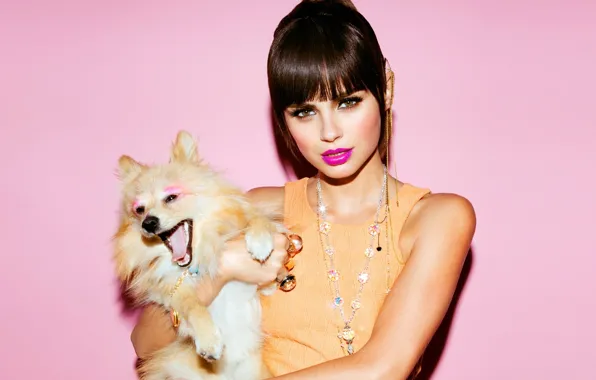 Взгляд, фон, модель, собака, макияж, губы, Xenia Deli