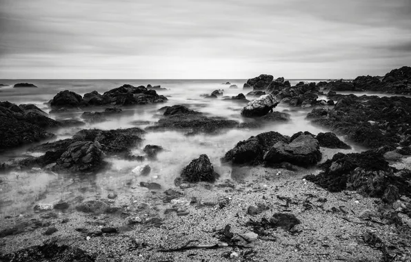Вода, камни, Уэльс, Wales, Bardsey Island