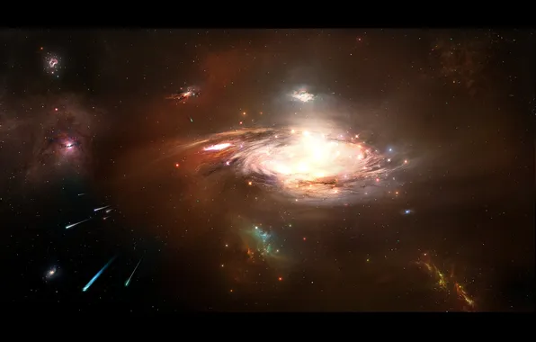Картинка спираль, кометы, галактика