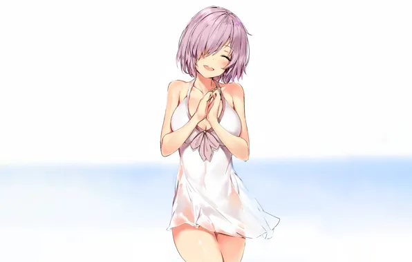 Girl, sexy, cleavage, pink hair, dress, boobs, anime, beautiful