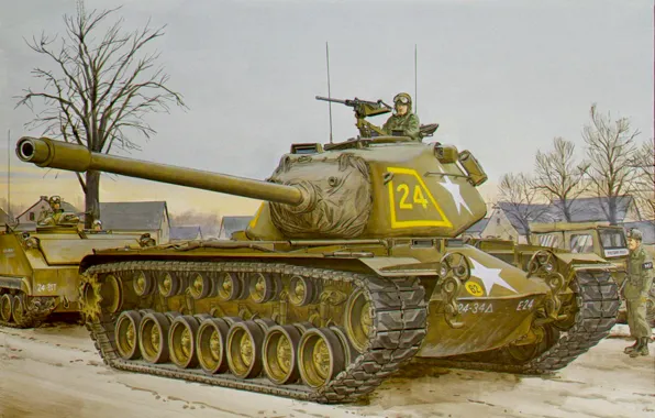 War, art, painting, tank, M103 heavy tank
