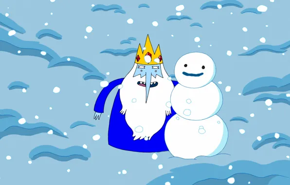 Персонаж, Adventure Time, Время приключений, Снежный король, The Ice King, снег. снеговик