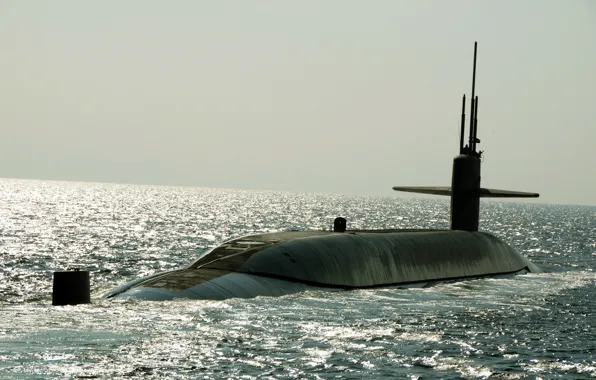 Картинка USS, ВМС США, надводный ход, SSBN 738, атомная подводная лодка, Maryland