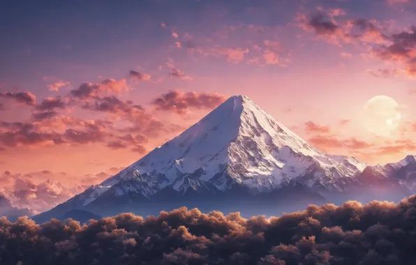 Картинка landscape, mountain, dawn