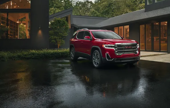 Red, Front, 4x4, GMC, 2020, Acadia SLT