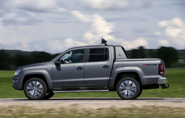 Картинка Volkswagen, пикап, Amarok, в профиль, Double Cab, 2016, Aventura