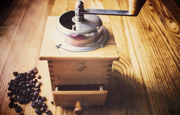 Old, coffee, coffee beans, murzenko, coffeegrinder