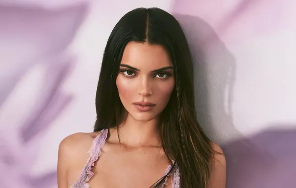 Взгляд, девушка, лицо, фото, модель, брюнетка, губы, Kendall Jenner
