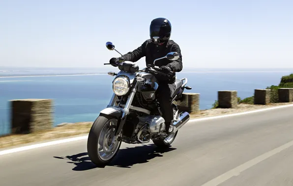 Море, байкер, байк, Bmw R 1200R