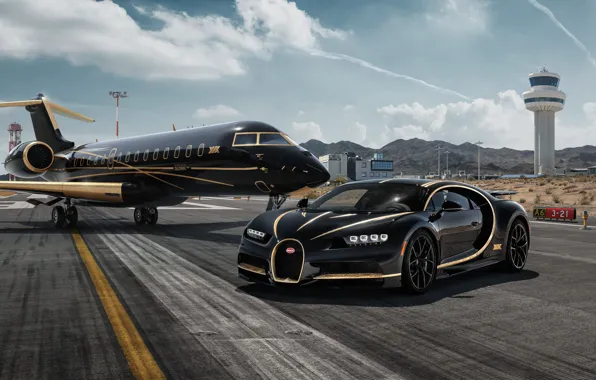 Рендеринг, Bugatti, суперкар, Private Jet, Chiron