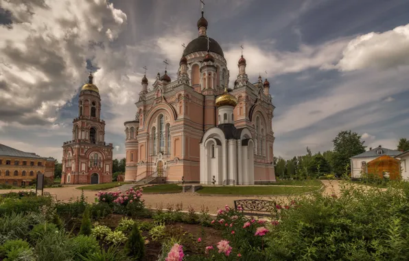 Пейзаж, город, храм, монастырь, Елена Гусева, Вышний Волочёк