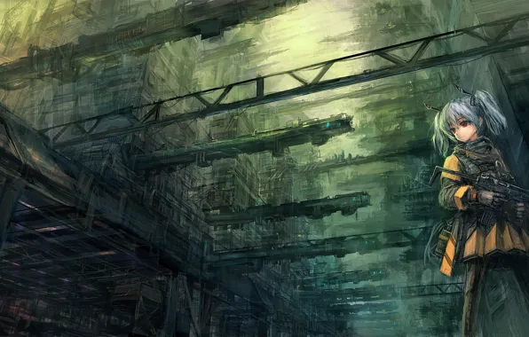 Ангар, автомат, красные глаза, экипировка, малышка, art, lm7, арматура