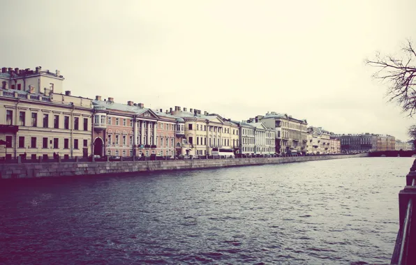 Река, здания, дома, Питер, Санкт-Петербург, канал, Russia, St. Petersburg