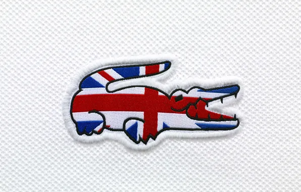 Картинка крокодил, флаг, Великобритания, Lacoste, flag, Great Britain