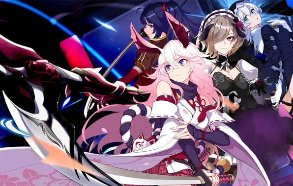 Honkai Impact 3rd, Raiden Mei, Rita Rossweisse, Yae Sakura, Kallen Kaslana