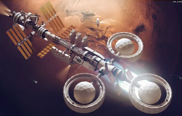 Корабль, планета, Spaceship concept