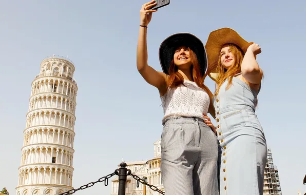 Italy, selfie, Tower of Pisa