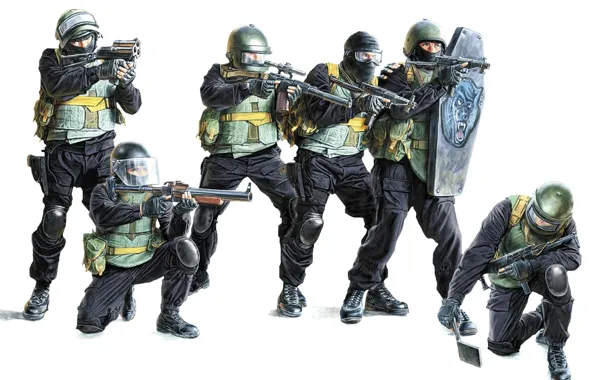 Картинка оружие, спецназ, автоматы, антитеррористическая группа, Вымпел