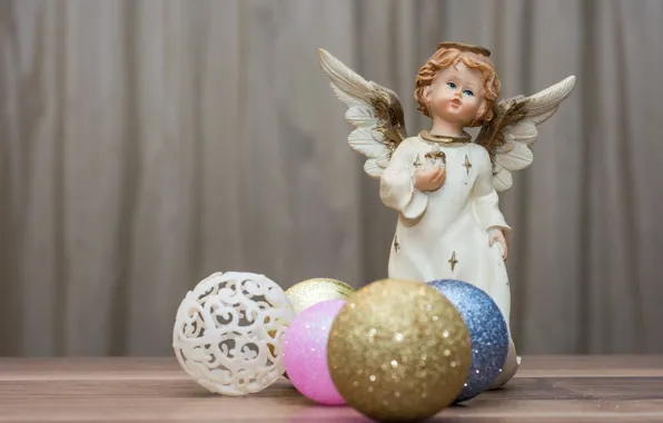 Картинка шары, игрушки, новый год, ангел