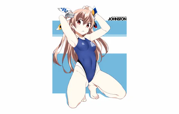 Girl, sexy, long hair, legs, anime, Johnston, beautiful, red eyes