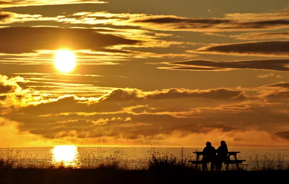 Море, пейзаж, закат, природа