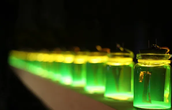 Картинка свечение, Зеленый, баночки
