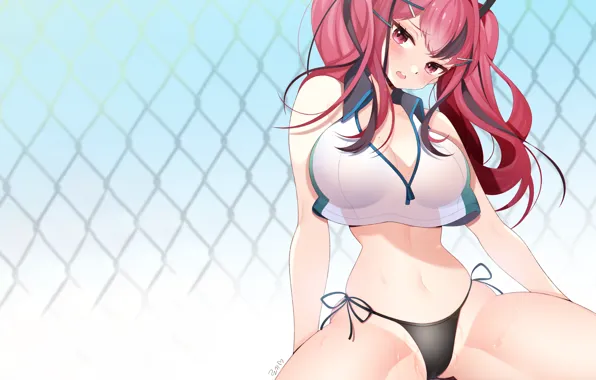 Girl, sexy, cleavage, long hair, boobs, anime, beautiful, pretty