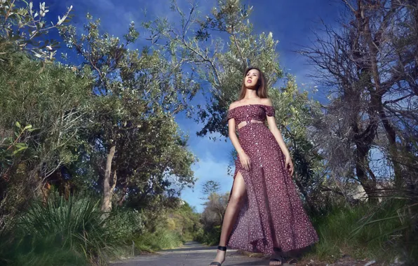 Девушка, поза, фон