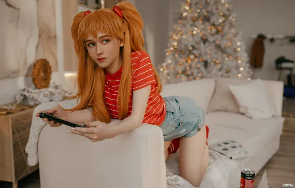 Картинка Neon Genesis Evangelion, anime, Asuka Langley Soryu, model, women, redhead, cosplay, women indoors