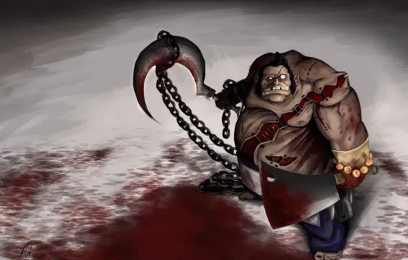 Кровь, зубы, браслет, крюк, красавчик, дота 2, Pudge