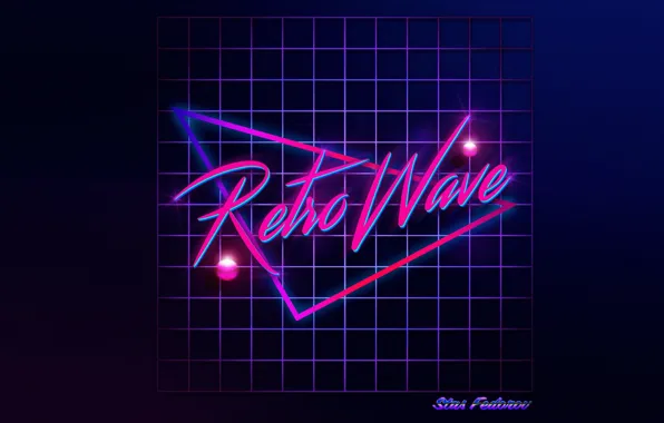 Музыка, Неон, Сетка, Фон, Synthpop, Darkwave, Synth, Retrowave