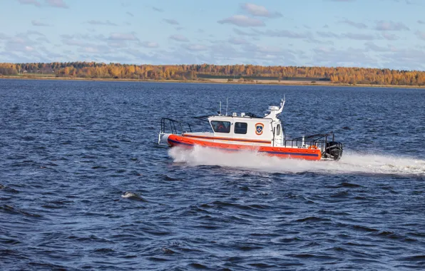 Осень, катер, boat, RIB, Lider 10, Лидер 10