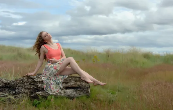 Лето, девушка, поза