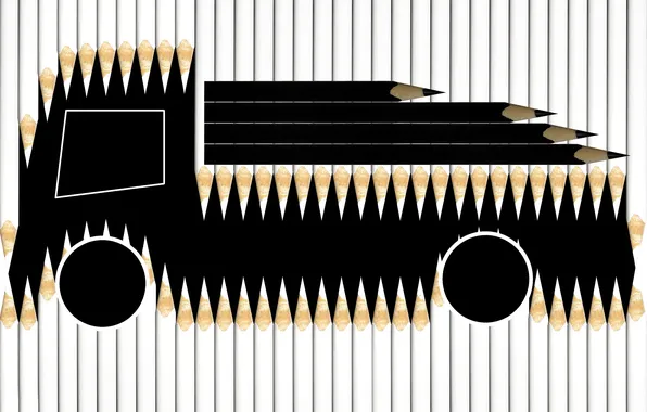 Картинка карандаши, грузовик, logging truck