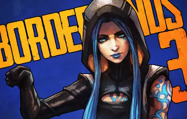Девушка, капюшон, art, borderlands, maya